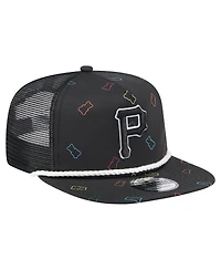 New Era Men's Black Pittsburgh Pirates Gummy Golfer Trucker Adjustable Hat