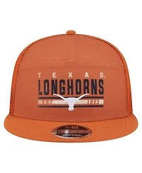 New Era Men's Orange Texas Longhorns Split Panel 9FIFTY Snapback Trucker Hat