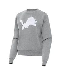 Antigua Women's Heather Gray Detroit Lions Victory Pullover Sweatshirt