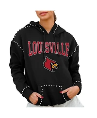 Gameday Couture Women's Black Louisville Cardinals Studded Pullover Hoodie