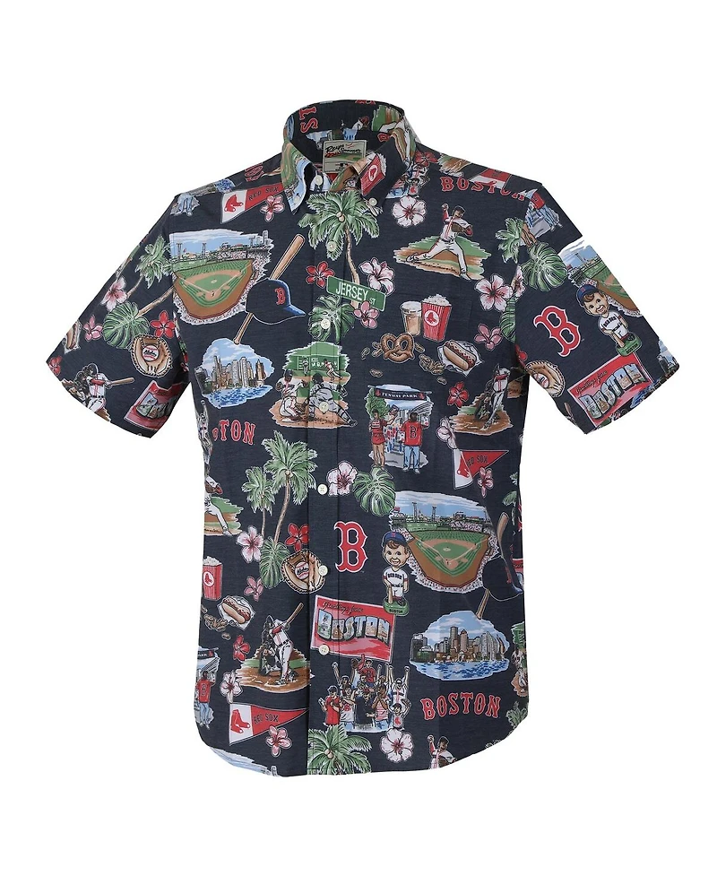 Reyn Spooner Men's Navy Boston Red Sox Scenic Tri-Blend Button-Down Shirt