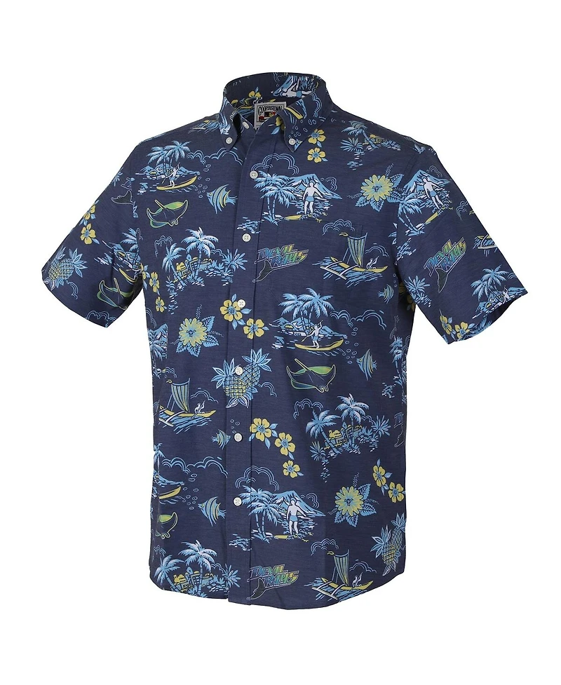 Reyn Spooner Men's Dark Blue Tampa Bay Rays Kekai Button-Down Shirt