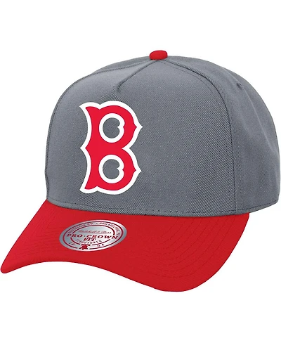 Mitchell & Ness Men's and Women's Gray Boston Red Sox Basic Coop Pro Adjustable Hat
