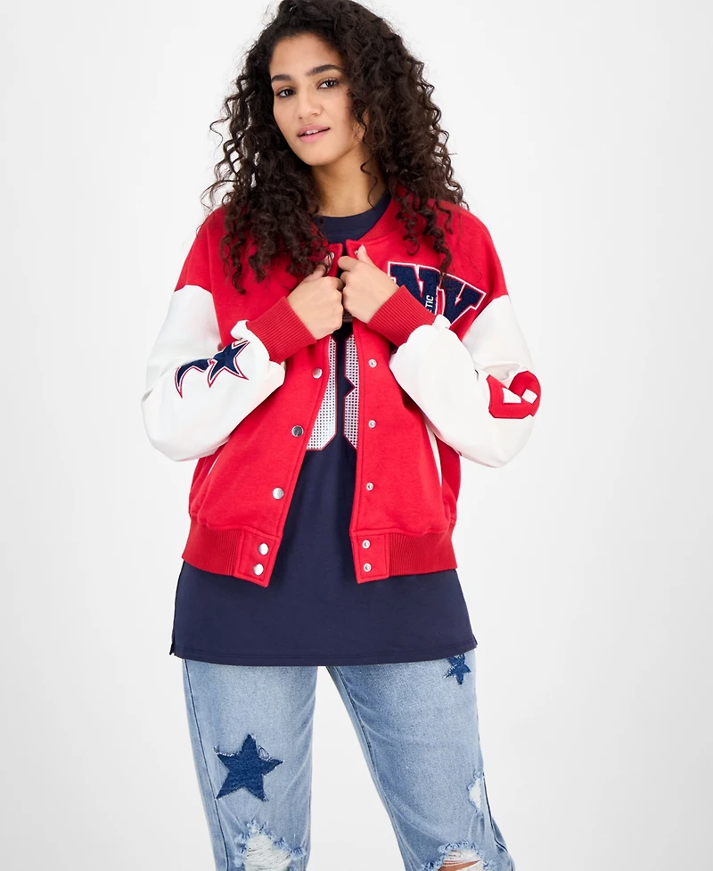 Madden Girl Juniors' Varsity Bomber Jacket
