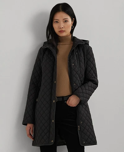 Lauren Ralph Women's Hooded Quilted Coat
