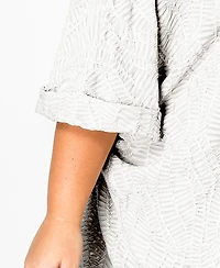 Coin 1804 Plus Spiral Wave Texture Dolman Cardigan Sweater