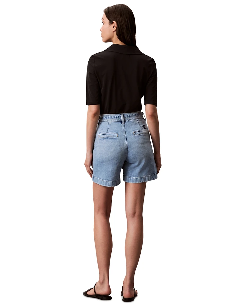 Calvin Klein Jeans Women's High Rise Tie Waist Denim Shorts