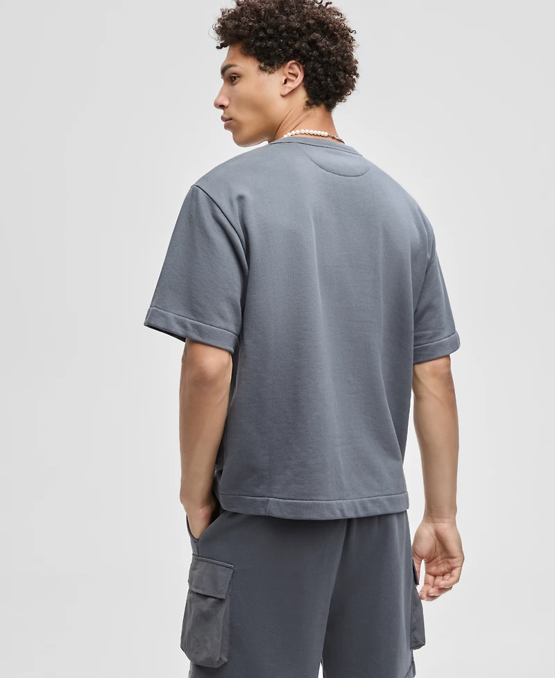 Mode of One Men's Mixed Relaxed-Fit French Terry Pocket T-Shirt, Macy's Exclusive