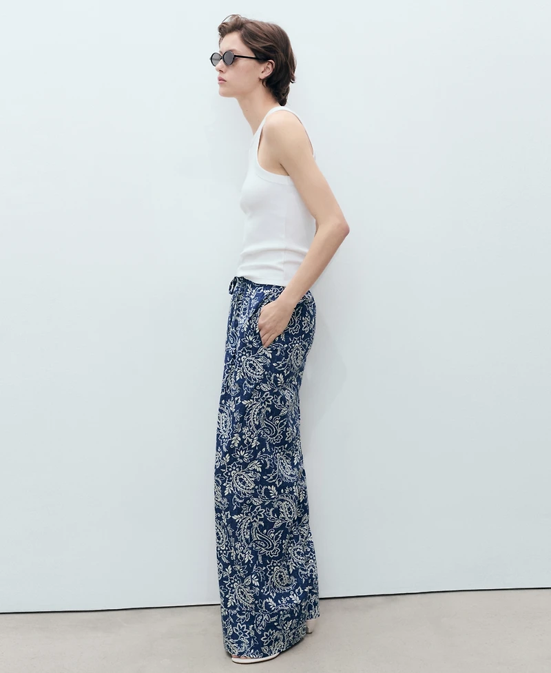 Mango Women's Printed Cotton Pants