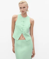 Mango Women's Linen-Blend Suit Vest