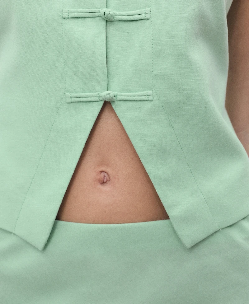 Mango Women's Linen-Blend Suit Vest