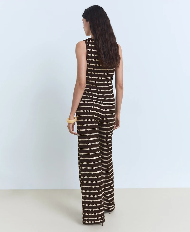 Mango Women's Geometric Print Knitted Pants