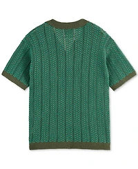 Scotch & Soda Men's Structured Knit Sweater Polo Shirt