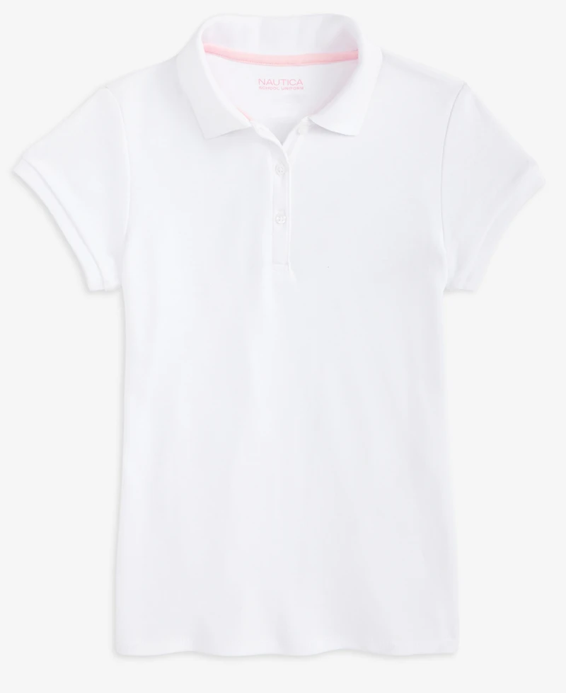 Nautica Big Girls Short Sleeve Interlock Polo Shirt