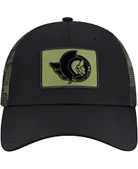 Fanatics Men's Black Ottawa Senators Authentic Pro Military Appreciation Adjustable Hat