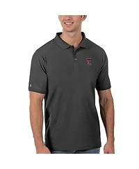 Antigua Men's Anthracite Texas Tech Red Raiders Legacy Pique Polo Shirt