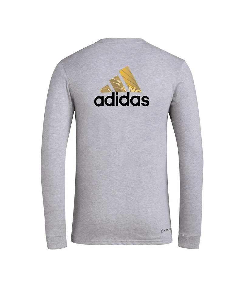 Adidas Men's Heather Gray Lafc Local Pop Aeroready Long Sleeve T-Shirt