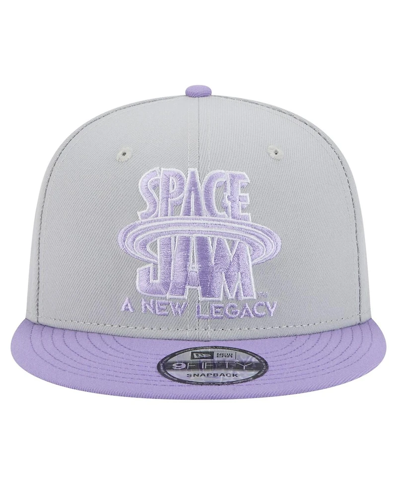 New Era Men's Gray/Light Purple Space Jam: A New Legacy Two-Tone 9FIFTY Snapback Hat
