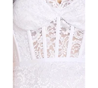 Morgan & Company Juniors' Glitter Lace Corset Gown