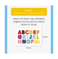 Amber Sports Hattung Magnetic Alphabet Set Extra-Thick, Multicolor Letters with Matching Flashcards