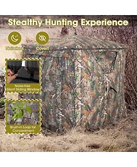 Sugift 2-3 Person Hunting Blind Portable Pop Up Ground Tent with Carry Bag and Storage Pocket