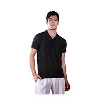 Campus Sutra Men's Onyx Black Hive Polo T-Shirt