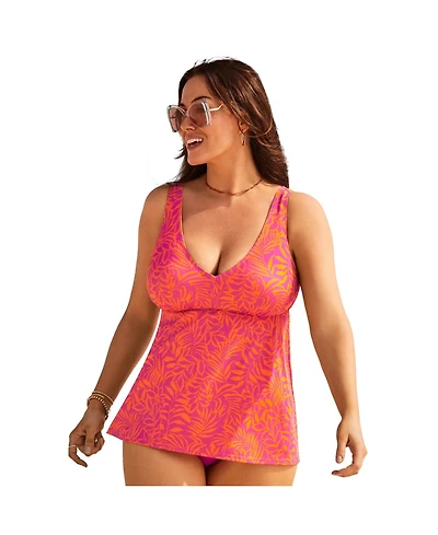 Swimsuits for All Women's V-Neck Flowy Tankini Top