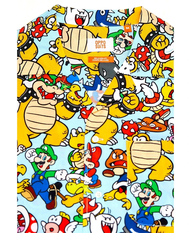 OppoSuits Men's Hawaiian Shirt - Short Sleeve Sonic Retro Multicolor