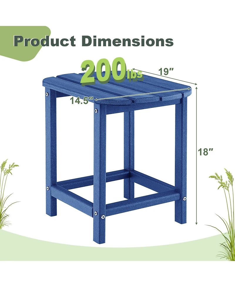 2-Pieces Adirondack Outdoor Side Table for Patio and Garden