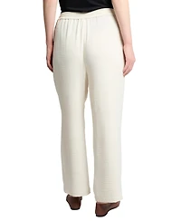 Jones New York Petite Pull On Drawstring Wide Leg Pants