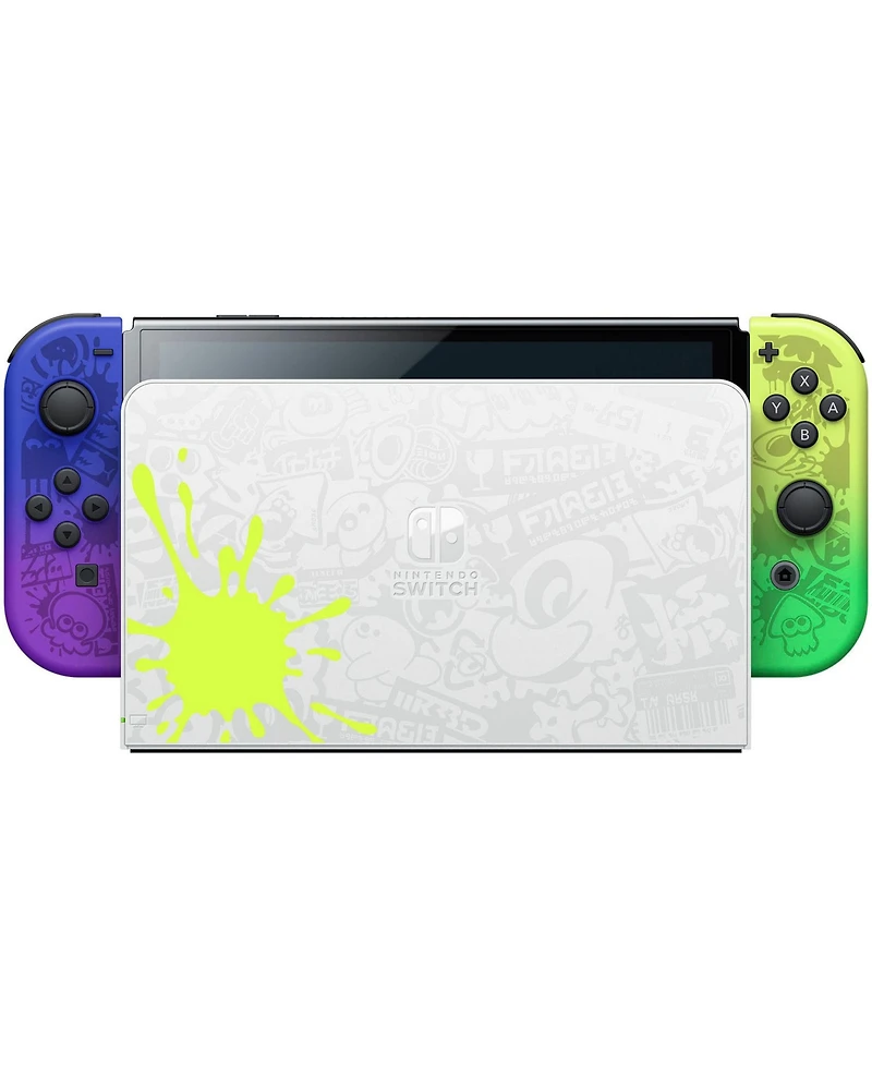 Nintendo Switch Oled Console Splatoon 3 Special Edition with MightySkins Console and Controller Skin Voucher and Year Cps Extended Warranty