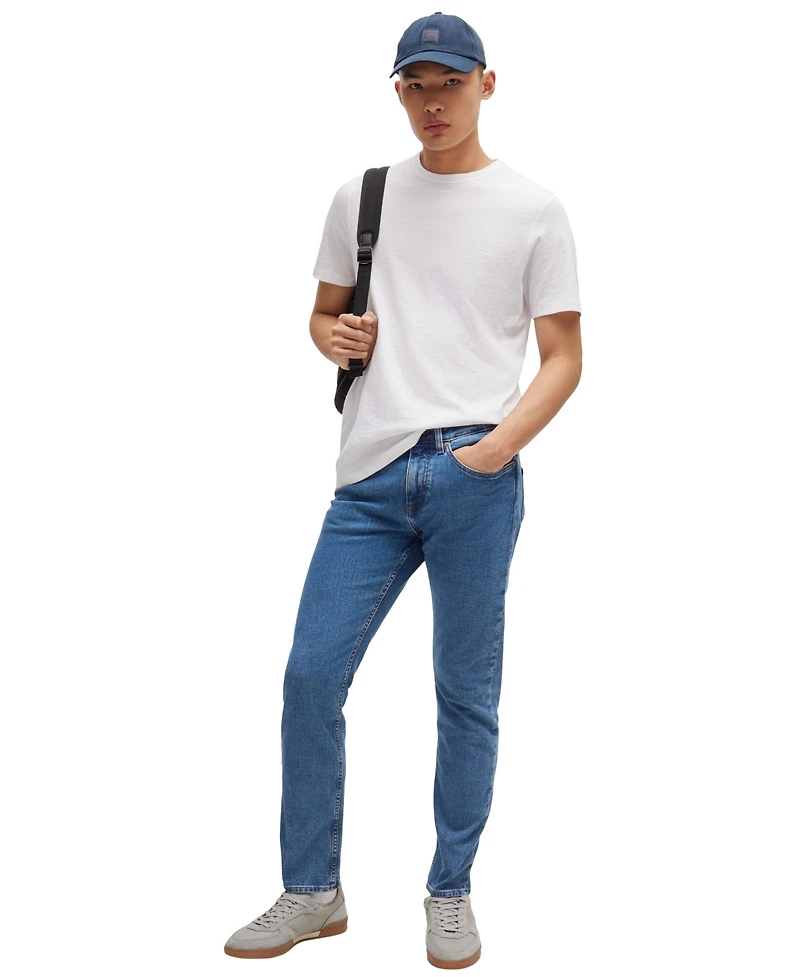 Boss by Hugo Men's Slub-Cotton Logo Detail T-Shirt