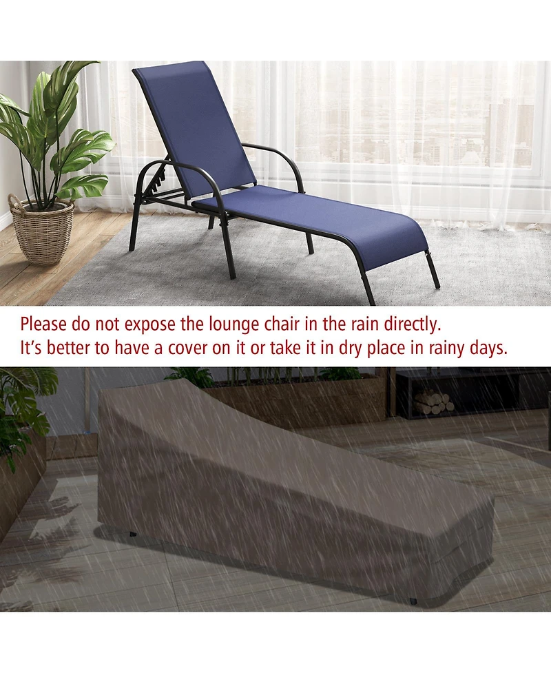 Gymax Lounge Chair Chaise Adjustable Reclining Armrest Patio