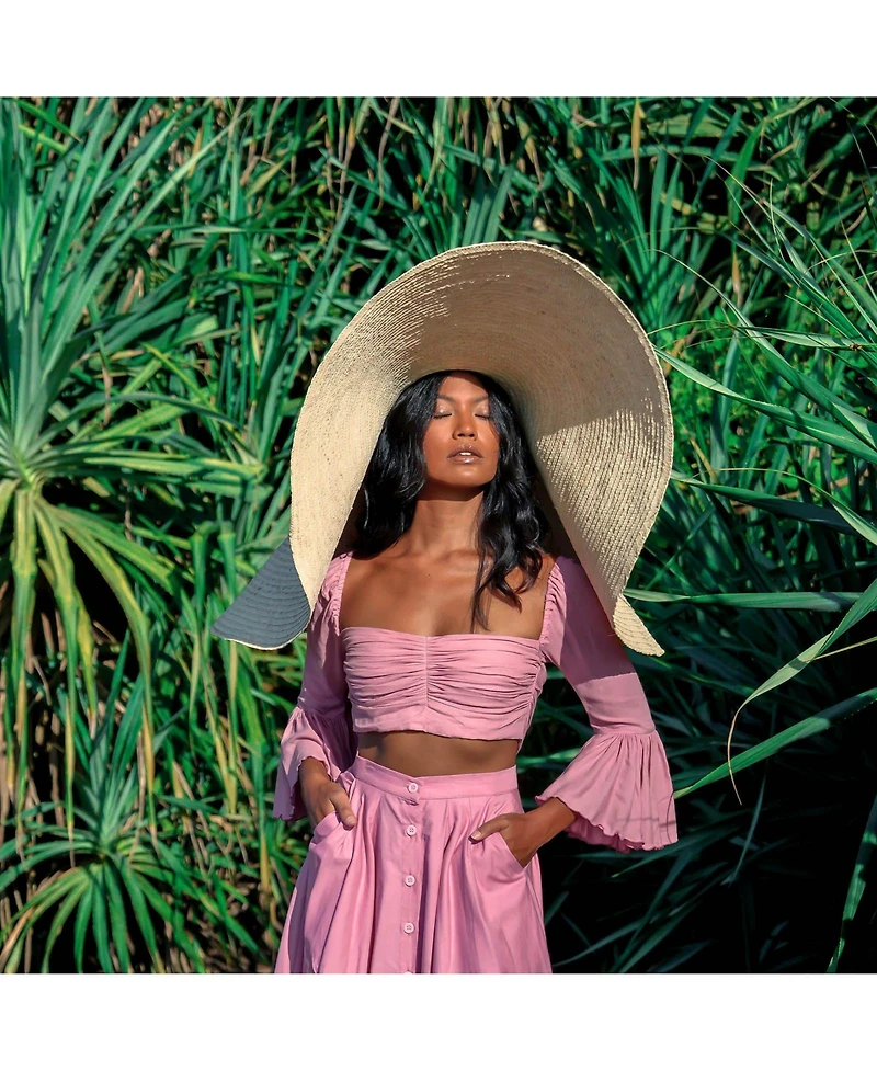 Solana Oversized Straw Hat in Natural Beige