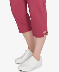 Hearts Of Palm Plus Solid Tech Stretch Capri Pants