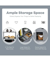 Bathroom Storage Cabinet with Drawer and Shelf Floor Cabinet