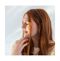 Thin Beaded Headband Set - Red + Green