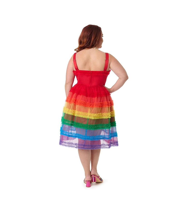 Unique Vintage Plus Tiered Sheer Swing Dress