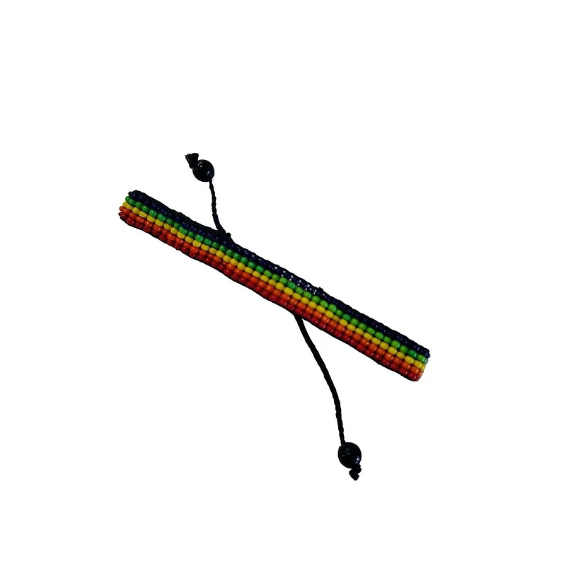 Conservation Pride & Purpose Hand Beaded Bracelet, Rainbow of Maasai Glass Beads