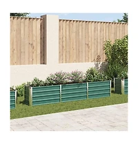 Garden Raised Bed Galvanized Steel 94.5"x15.7"x17.7" Green