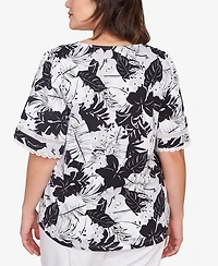 Ruby Rd. Plus Tropical Layered Print Top