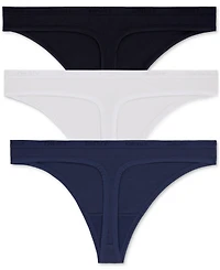 Dkny Women's Cotton Modal Thong 3 Pack- DK8461P3