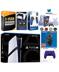 Sony Playstation 5 Pro Bundle with Extra Cosmic Red Controller, Plantronics Headset, Trigger Stop Kit, Dual Charge Dock and MightySkins Decal Voucher