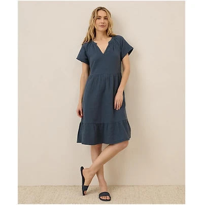 Pact Women's Organic Cotton Coastal Double Gauze Breezy Dress