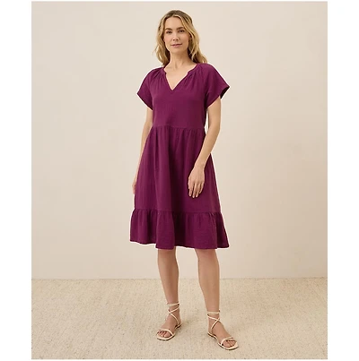 Pact Women's Organic Cotton Coastal Double Gauze Breezy Dress