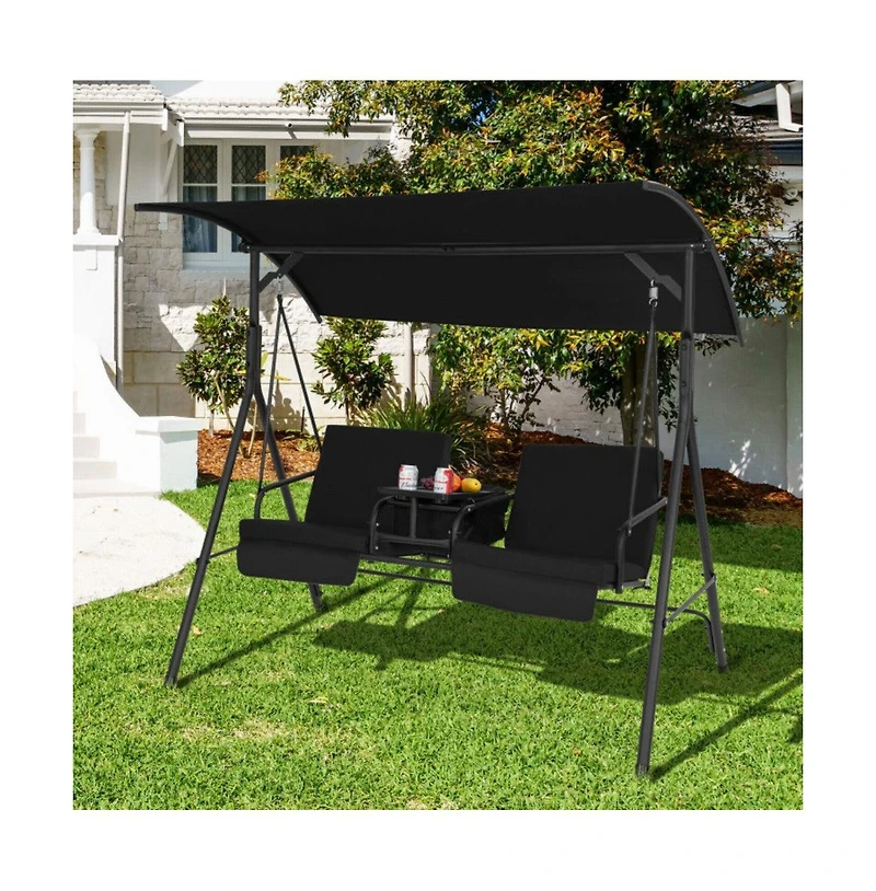 Porch Swing Hammock Chair with Adjustable Canopy