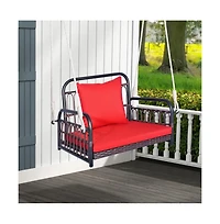Patio Rattan Porch Swing Hammock Chair with Seat Cushion