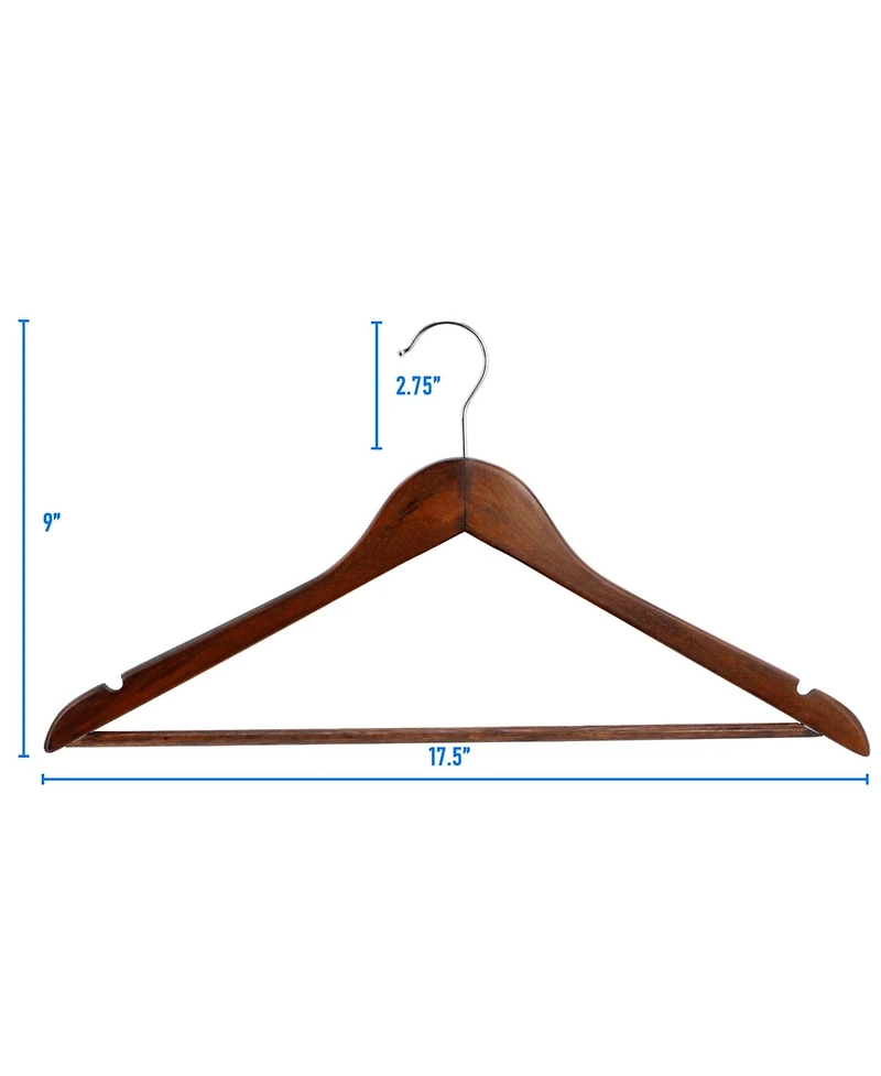 MegaChef 20 Piece Acacia Wood Swivel Hook Hanger Set Light Brown