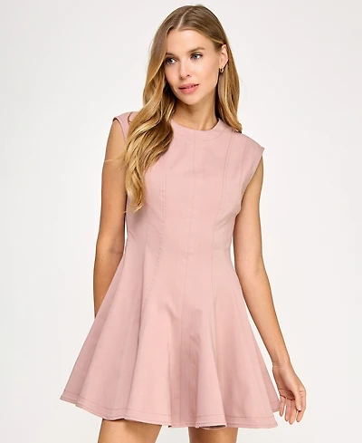 Seni & Cade Juniors' Crewneck Short Fit Flare Dress