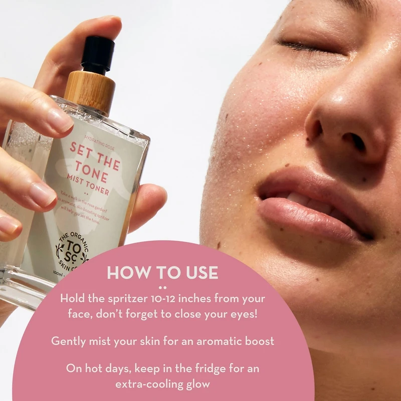 Toner for Face | Set The Tone by The Organic Skin Co. | Hydrating Toner Facial Spray | Rosewater Face Mist | Face Toner for Women | Honeysuckle, Rose